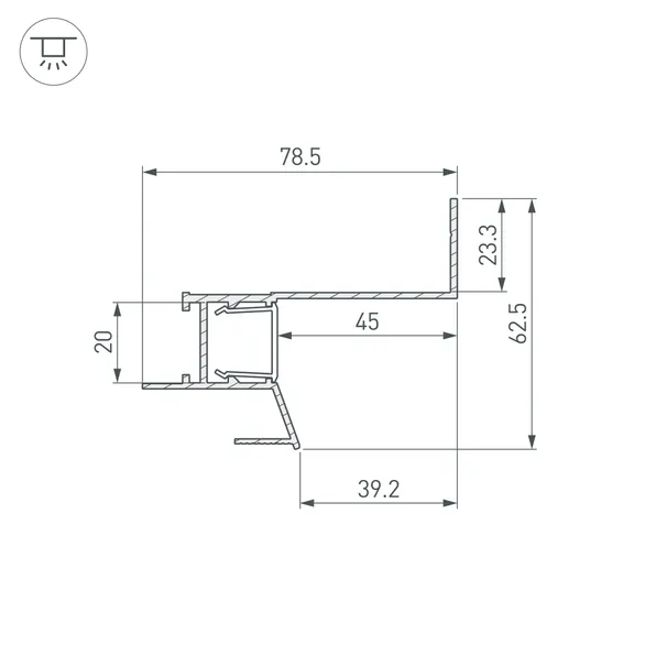 Профиль СEIL-S18-SHADOW-SIDE-3000 WHITE (Arlight, Алюминий)