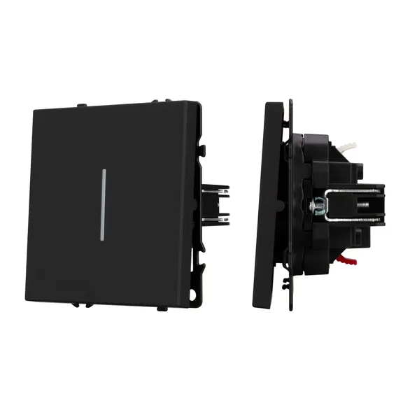 Механизм выключателя одноклавишный проходной LED SWT-NOBE-MKP1-SFPL-L-BK (230V, 10A) (Arlight, -)