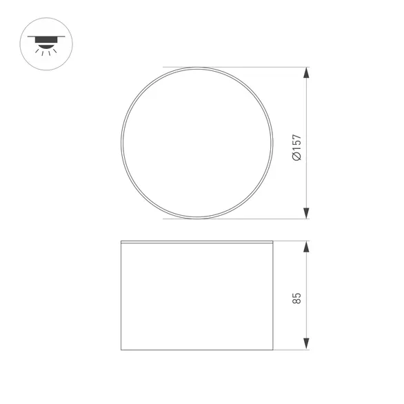 Светильник SP-CYLINDO-R160-18W Warm3000 (BK, 110 deg, 230V) (Arlight, IP54 Металл, 3 года)