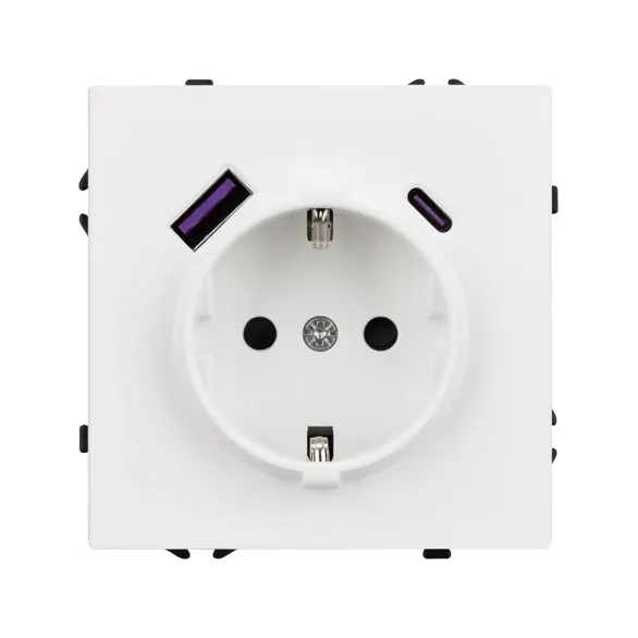 Механизм розетки с USB зарядкой SCT-NOBE-MUAC-SFPL-WH (230V, 16A) (Arlight, -)