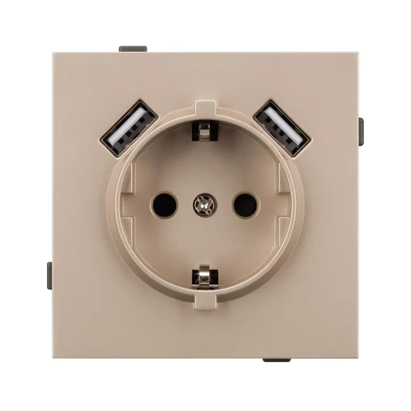 Механизм розетки с USB зарядкой SCT-TENDO-MUAA-PL-GD (230V, 16A) (Arlight, -)