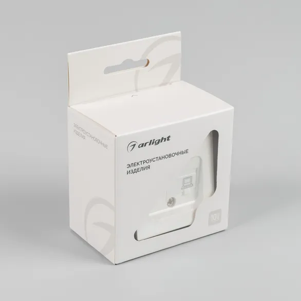 Механизм компьютерной розетки двойной SCT-MPC2-PL-WH-V (RJ-45, CAT6) (Arlight, -)
