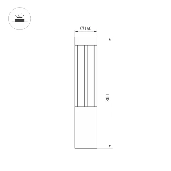 Светильник LGD-CASTELLO-BOLL-H800-20W Warm3500-MIX (GR, 80 deg, 230V) (Arlight, IP65 Металл, 5 лет)