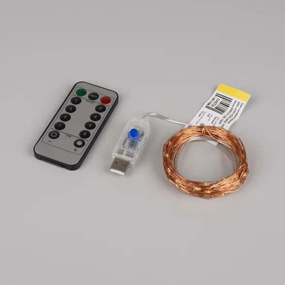 Светодиодная гирлянда ARD-DEW-HOME-10000-100LED-LIVE Warm3000 (5V, USB, ПДУ) (Ardecoled, IP20)