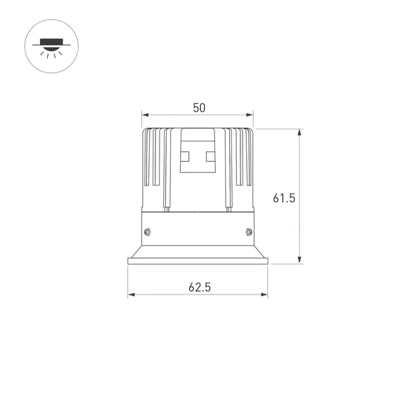 Светильник безрамочный DL-INTRAL-R63-8W Warm3000 (Терракота RAL8004, 50 deg, 230V) (Arlight, IP20 Металл, 5 лет)