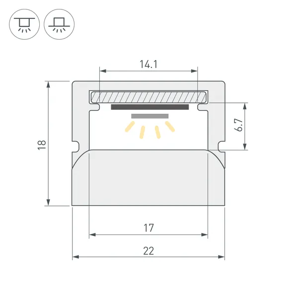Профиль WPH-FLOOR22-2000 (Arlight, Пластик)