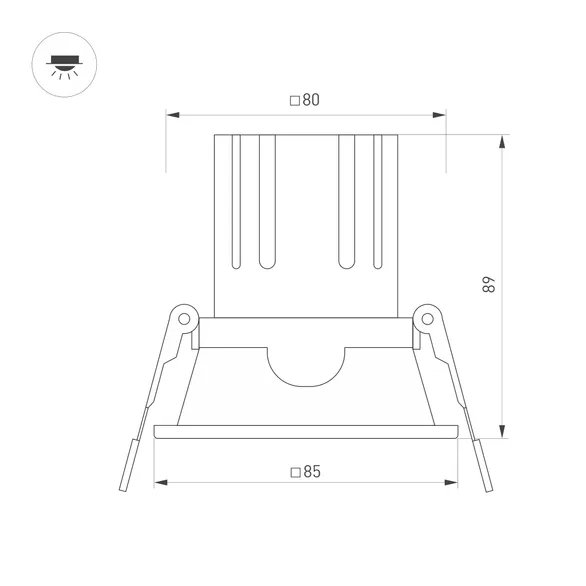 Светильник MS-FLOW-BUILT-S85x85-6W Day4000 (WH, 55 deg, 230V) (Arlight, IP20 Металл, 5 лет)