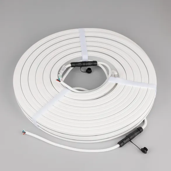 Светодиодная лента герметичная MOONLIGHT-PRO-TOP-X336-20x20mm 24V RGBW-Warm (12 W/m, IP67, 10m, wire x2) (Arlight, Вывод боковой, 5 лет)