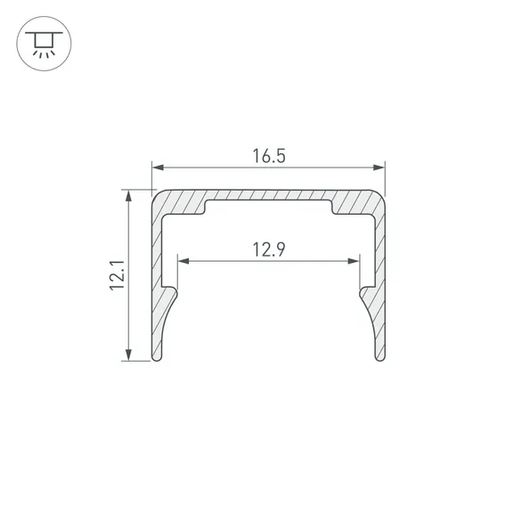 Профиль WPH-FLEX-1414-1000 ANOD (Arlight, Алюминий)