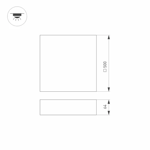 Светильник IM-QUADRO-EMERGENCY-3H-S500x500-54W Warm3000 (WH, 120 deg, 230V) (Arlight, IP40 Металл, 2 года)