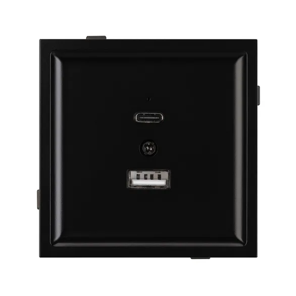 Механизм USB розетки SCT-TENDO-MUAC-PL-BK (5V, 3A, QC3) (Arlight, -)