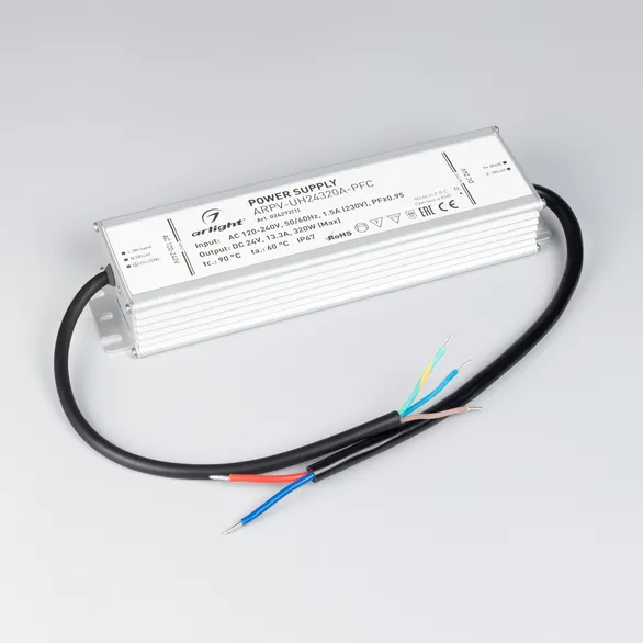 Блок питания ARPV-UH24320A-PFC (24V, 13.3A, 320W) (Arlight, IP67 Металл, 7 лет)