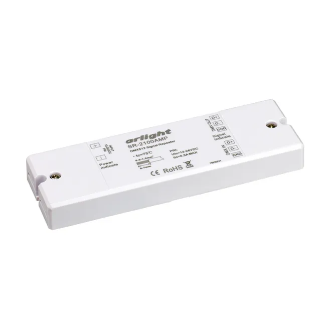 Усилитель DMX-сигнала SR-2100AMP (12-24V, 1CH) (Arlight, IP20 Пластик, 3 года)