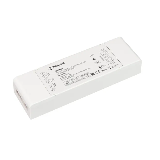 INTELLIGENT ARLIGHT Диммер SMART-PWM-105-72-RGB-MIX-PD-SUF (12-48V, 5x6A, ZB, 2.4G) (IARL, IP20 Пластик, 5 лет)