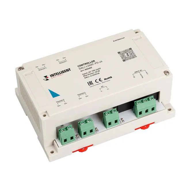 INTELLIGENT ARLIGHT Контроллер DALI-LOGIC-PS-x4 (230B, Ethernet) (IARL, IP20 Пластик, 2 года)