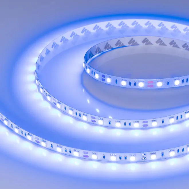 Светодиодная лента RT-B60-10mm 12V Blue (14.4 W/m, IP20, 5m) (Arlight, Открытый)