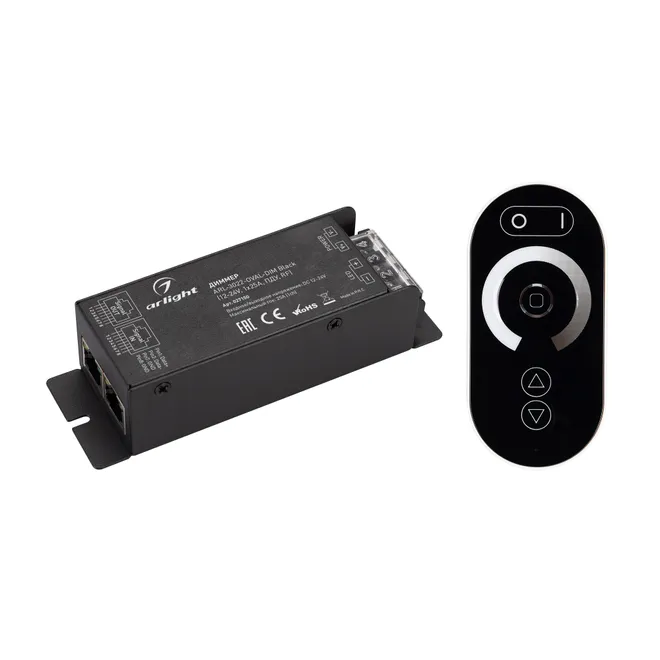 Диммер ARL-3022-OVAL-DIM Black (12-24V, 1x25A, ПДУ, RF) (Arlight, IP20 Металл, 2 года)