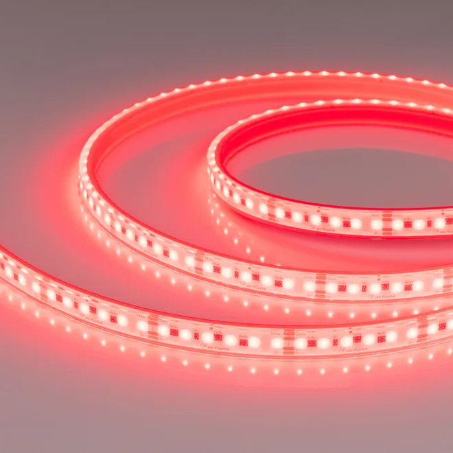 Светодиодная лента герметичная DOT-PFS-X120-12mm 24V RGB (14 W/m, IP68, 5m) (Arlight, 5 лет)