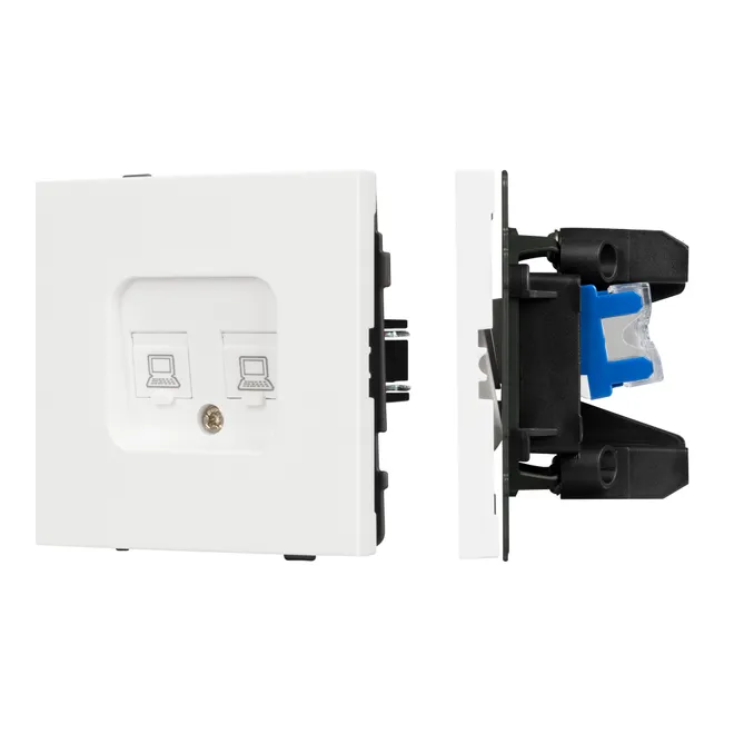 Механизм компьютерной розетки двойной SCT-TENDO-MPC2-SFPL-WH (RJ-45, CAT6) (Arlight, -)