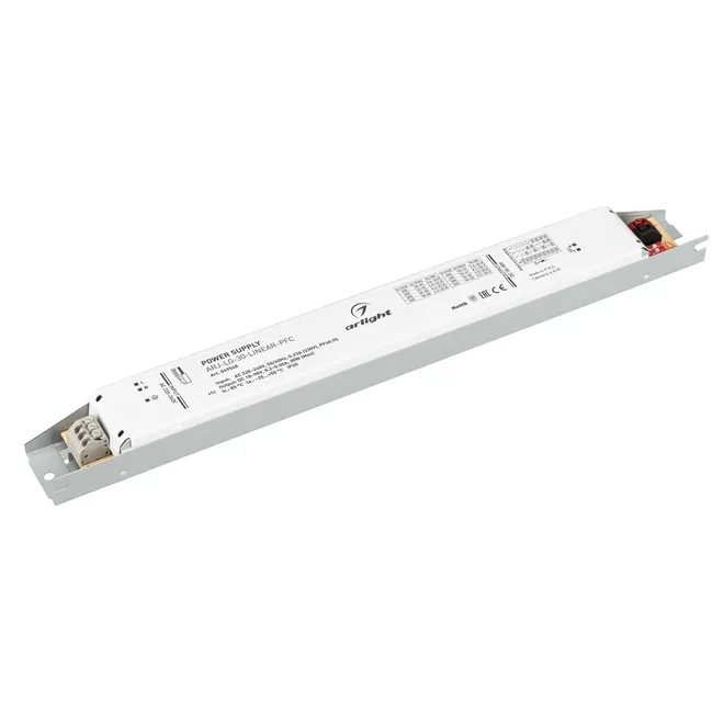 Блок питания ARJ-LG-30-LINEAR-PFC (30W, 18-90V, 0.2-0.55A) (Arlight, IP20 Металл, 5 лет)