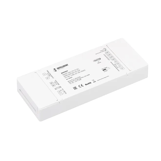 INTELLIGENT ARLIGHT Диммер SMART-DALI-101-72-D2-ADDR-DIM-DT6-PD-SUF (12-48V, 1x20A, 0/1-10V, TRIAC) (IARL, IP20 Пластик, 5 лет)