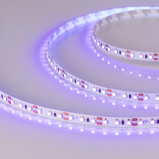 Светодиодная лента RT-A120-8mm 12V UV400 (9.6 W/m, IP20, 2835, 5m) (Arlight, Открытый)