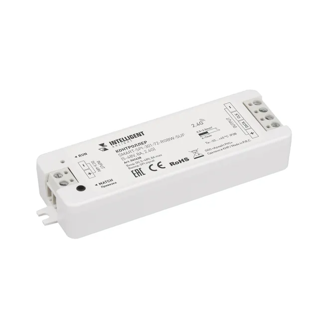 INTELLIGENT ARLIGHT Контроллер SMART-SPI-301-72-RGBW-SUF (5-48V, 8A, 2.4G) (IARL, IP20 Пластик, 5 лет)