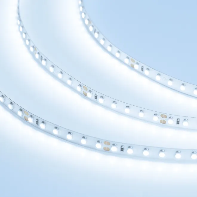 Светодиодная лента RT 2-5000 24V Cool 8K 2x (3528, 600 LED, LUX) (Arlight, 9.6 Вт/м, IP20)