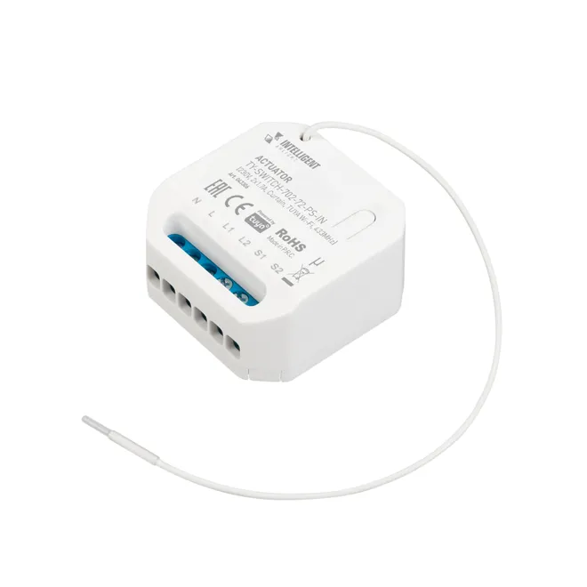 INTELLIGENT ARLIGHT Актуатор TY-SWITCH-702-72-PS-IN (230V, 2x1.7A, Curtain, TUYA Wi-Fi, 433MHz) (IARL, IP20 Пластик, 3 года)