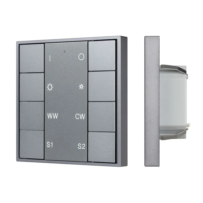 INTELLIGENT ARLIGHT Кнопочная панель DALI-201-23-1G-2SC-MIX-DT8-IN Silver (BUS, Frame) (IARL, IP20 Металл, 3 года)