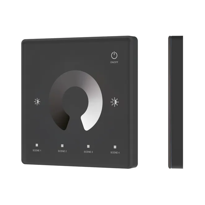 INTELLIGENT ARLIGHT Сенсорная панель SMART-RF-801-11-1G-4SC-DIM черный (3V, 2.4G) накладная (IARL, IP20 Пластик, 5 лет)