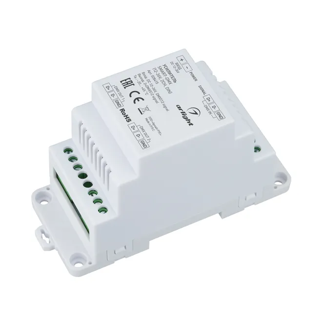 Усилитель SMART-DMX (12-36V, 2CH, DIN) (Arlight, IP20 Пластик, 5 лет)