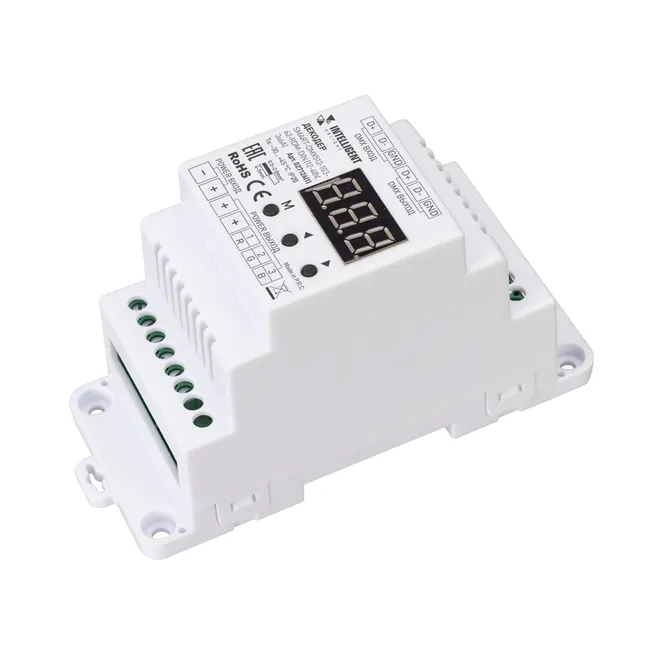INTELLIGENT ARLIGHT Декодер SMART-DMX512-103-62-RDM-DIN (12-48V, 3x6A) (IARL, IP20 Пластик, 5 лет)
