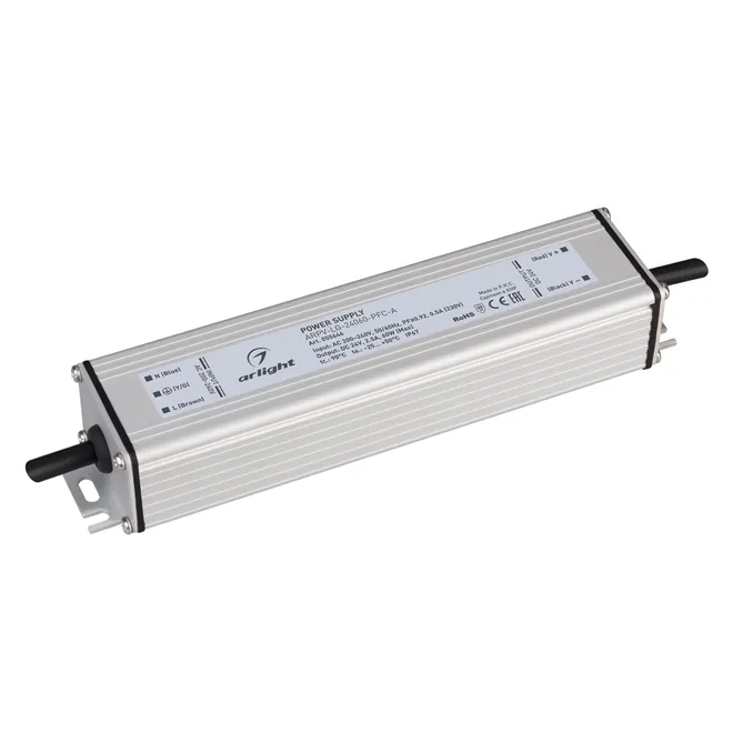 Блок питания ARPV-LG-24060-PFC-A (24V, 2.5A, 60W) (Arlight, IP67 Металл, 5 лет)