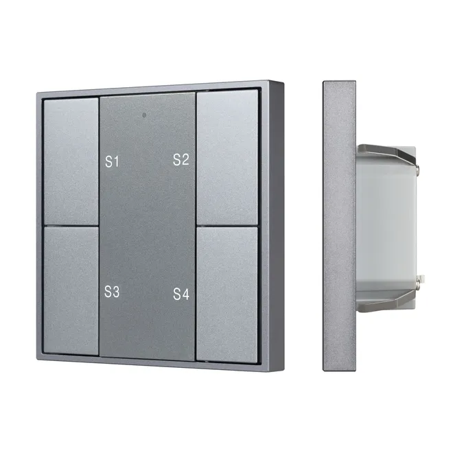 INTELLIGENT ARLIGHT Кнопочная панель DALI-201-23-1G-4SC-IN Silver (BUS, Frame) (IARL, IP20 Металл, 3 года)