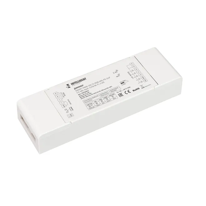 INTELLIGENT ARLIGHT Диммер SMART-PWM-105-72-RGB-MIX-PD-SUF (12-48V, 5x6A, TUYA Wi-Fi, 2.4G) (IARL, IP20 Пластик, 5 лет)