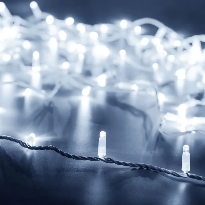 Светодиодная гирлянда ARD-STRING-PRO-10000-WHITE-100LED-FLASH WHITE (230V, 7W) (Ardecoled, IP65)