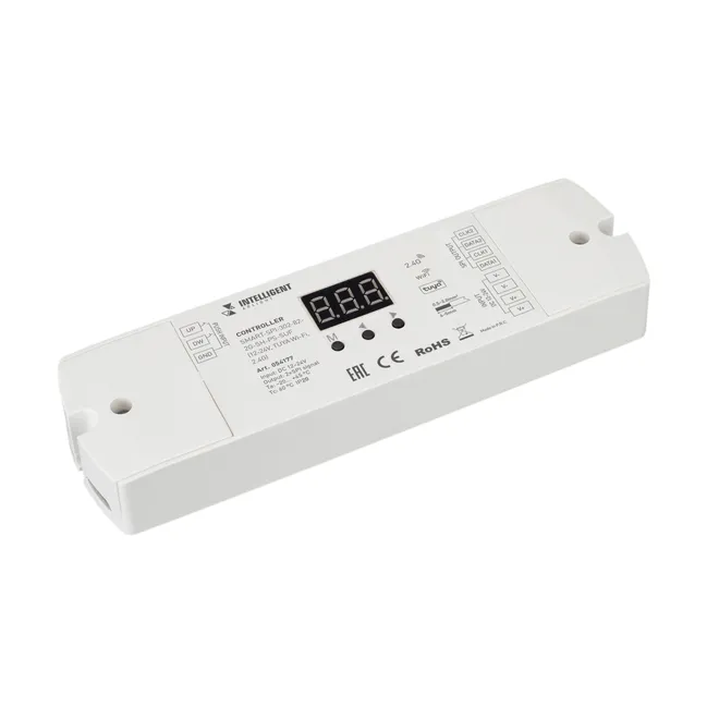 INTELLIGENT ARLIGHT Контроллер SMART-SPI-302-82-2G-SH-PS-SUF (12-24V, TUYA Wi-Fi, 2.4G) (IARL, IP20 Пластик, 5 лет)