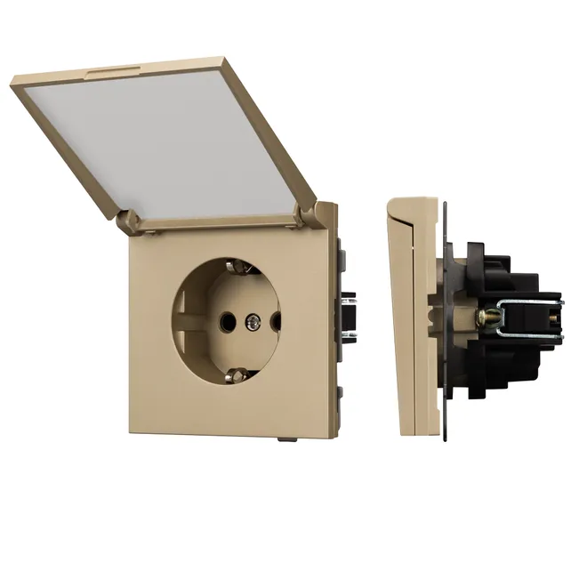 Механизм розетки влагозащищённый SCT-TENDO-MCP-SFPL-GD (230V, 16A) (Arlight, -)