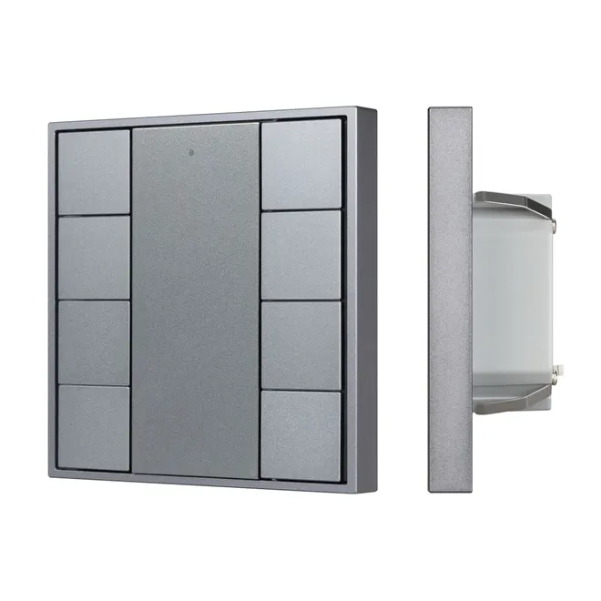 INTELLIGENT ARLIGHT Кнопочная панель DALI-201-23-8K-D2-IN Silver (BUS, Frame) (IARL, IP20 Металл, 3 года)