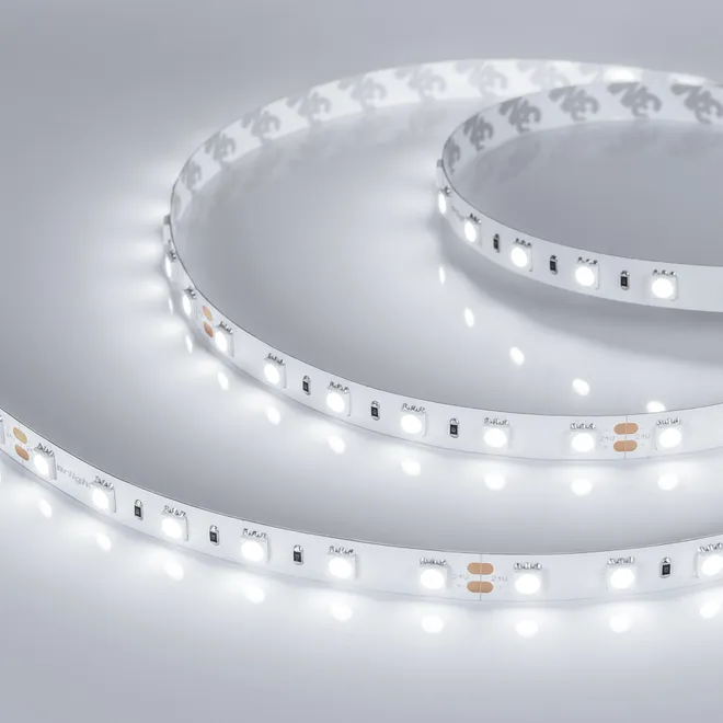 Светодиодная лента RT-B60-10mm 24V White6000 (14.4 W/m, IP20, 5m) (Arlight, 14.4 Вт/м, IP20)