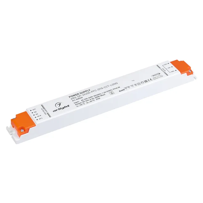 Блок питания ARV-SP-24200-PFC-DT8-CCT-LONG (24V, 8.33A, 200W) (Arlight, IP20 Пластик, 5 лет)