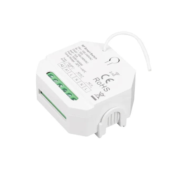 INTELLIGENT ARLIGHT Релейный модуль SMART-701-72-WTI-WTO-PS-IN  (230V, 1x15A, 2.4G) (IARL, IP20 Пластик, 5 лет)