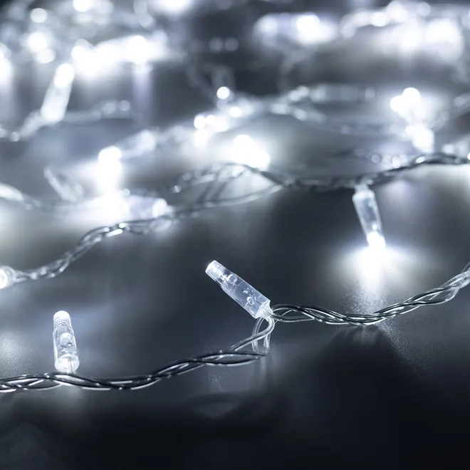 Светодиодная гирлянда ARD-STRING-CLASSIC-1000-CLEAR-100LED-PULSE White (230V, 7W) (Ardecoled, IP65)