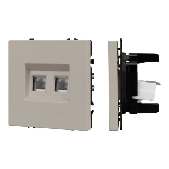 Механизм сдвоенной компьютерной розетки SCT-NOBE-MPC2-SFPL-CA (RJ-45, CAT6) (Arlight, -)