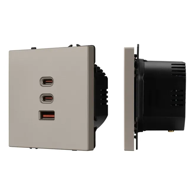 Механизм розетки с быстрой USB зарядкой SCT-NOBE-MUACC-SFPL-FC-CA (65W, QC3) (Arlight, -)