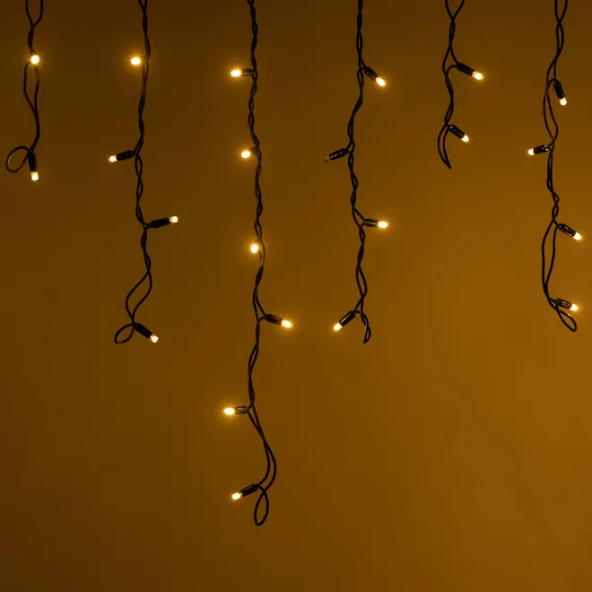 Светодиодная гирлянда ARD-EDGE-PRO-4000x600-BLACK-128LED-FLASH Warm/Warm (230V, 8W) (Ardecoled, IP65)