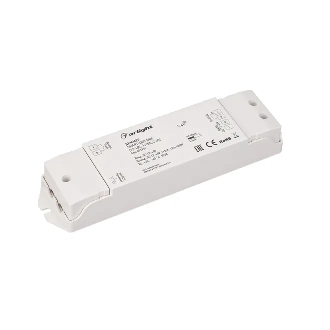 Диммер SMART-D20-DIM (12-48V, 1x10A, 2.4G) (Arlight, IP20 Пластик, 5 лет)