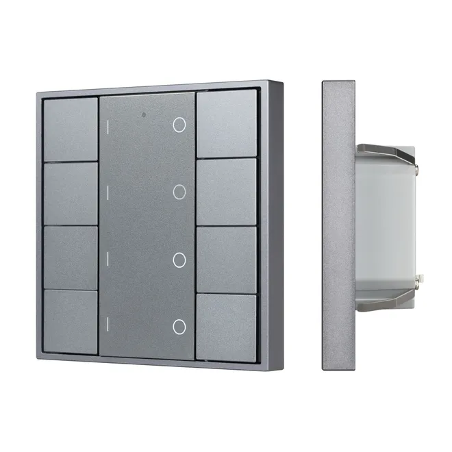 INTELLIGENT ARLIGHT Кнопочная панель DALI-201-23-4G-DIM-DT6-IN Silver (BUS, Frame) (IARL, IP20 Металл, 3 года)