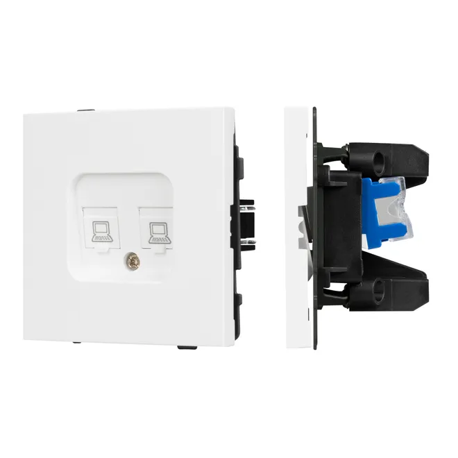Механизм компьютерной розетки двойной SCT-TENDO-MPC2-PL-WH (RJ-45, CAT6) (Arlight, -)